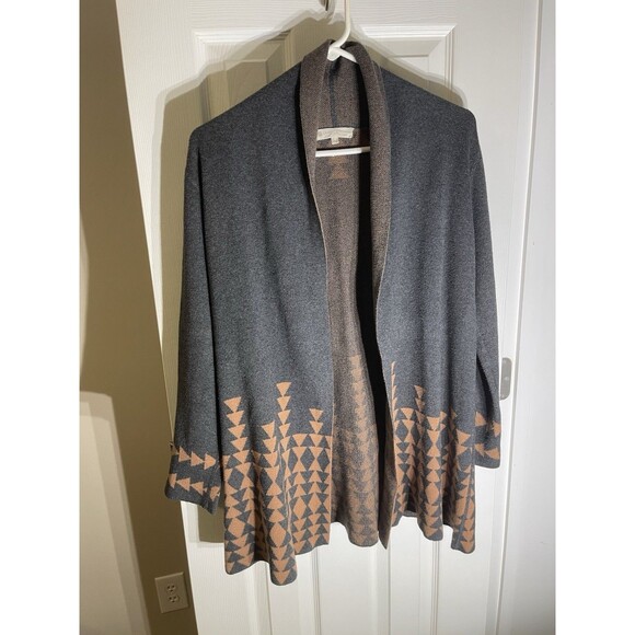 Indigenous Organic Aztec Cardigan Boho Vintage Cotton Shrug Hippie Medium - Picture 1 of 12